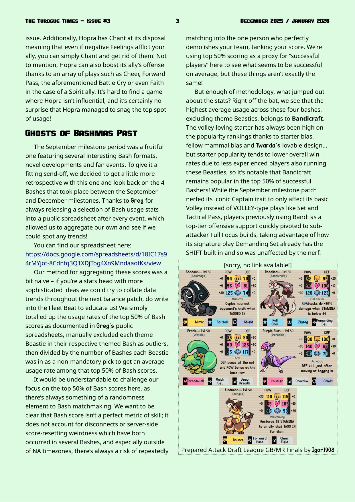 Page 3. Anniversary Bash retrospective